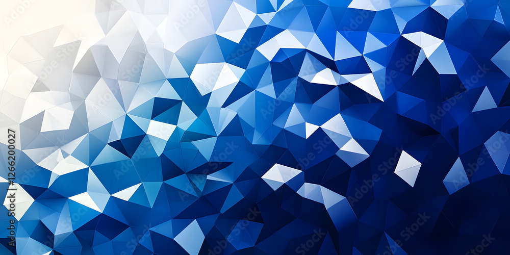 Poster elegant business banner with triangular blue gradient patterns