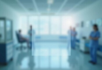 Several patients sit in a contemporary clinic while medical professionals engage with them in bright and spacious environment aimed at providing quality care. Diagnostics and treatment. Generative AI