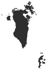 silhouette map of the country of  bahrain