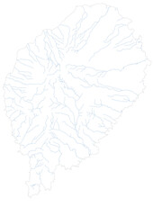 vector map of waterways in sao tome and principe country with black and white color