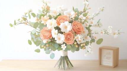Obraz premium minimalist romantic bouquet