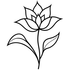 Beautiful flower line art vector illustration 