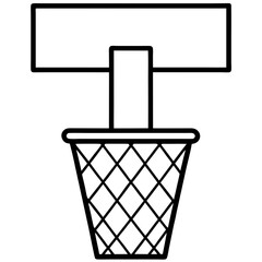 Basketball hoop line art vector illustration 
