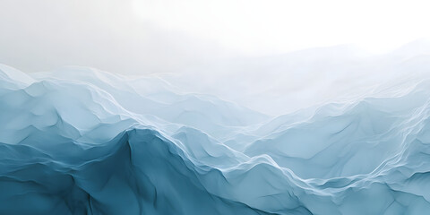 Obraz premium Calming Banner with Light Blue to White Gradient and Waves