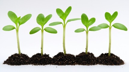 Green Seedlings Growing in Soil Representing Sustainability and Environmental Care for Future Generations