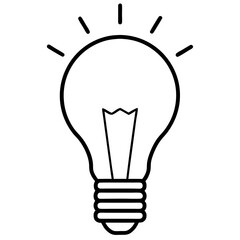 lightbulb line art vector illustration 