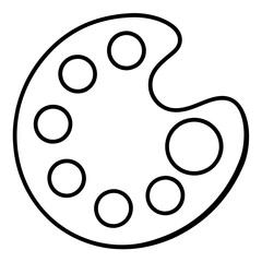 Fototapeta premium Painter's palette line art vector illustration 