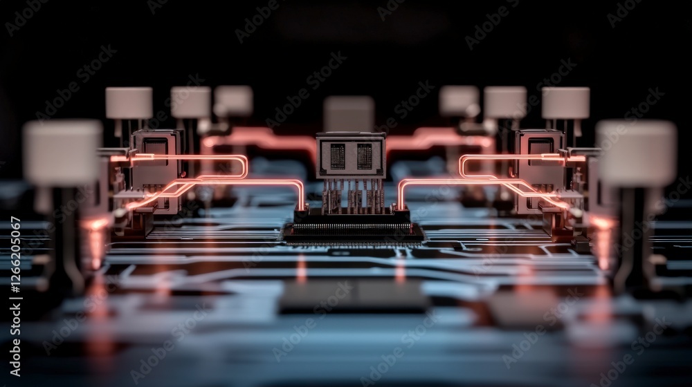 Aufkleber futuristic microprocessor ai chip glowing circuits technology innovation