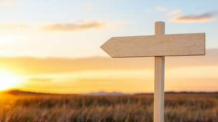 Golden Hour Bliss on the Peaceful Organic Egg Farm - Wooden Signpost and Cozy Farm Stand Illuminated by Sunrise Light
