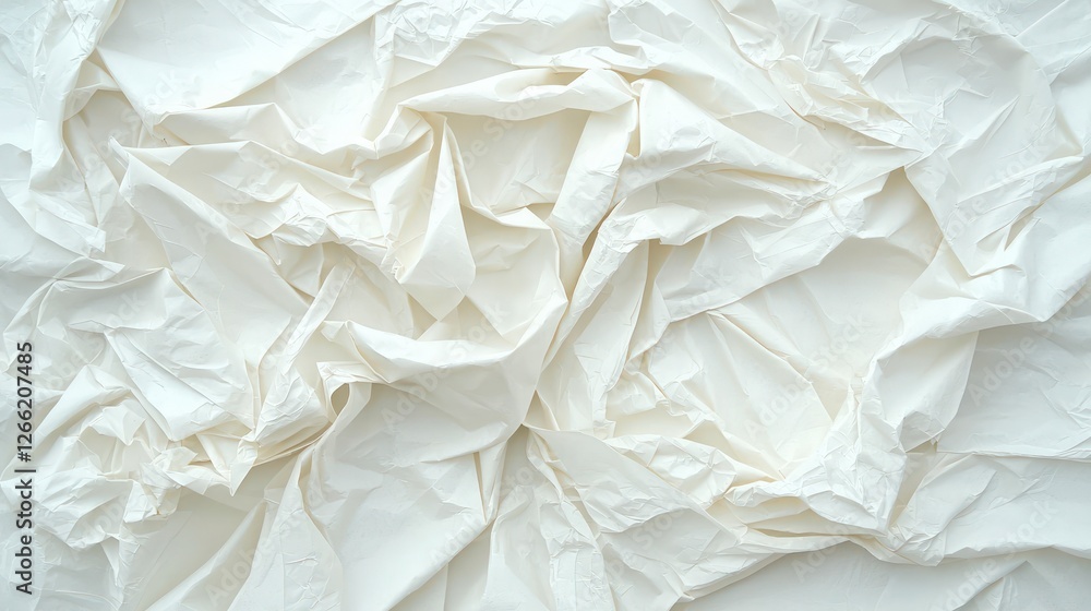 Poster crumpled white paper texture abstract background design element minimalist wrinkled f