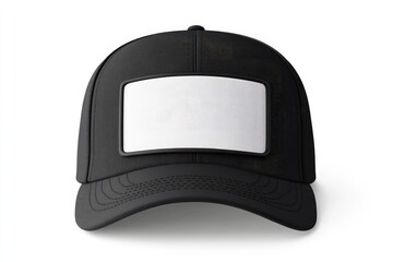 Black Baseball Cap With Blank White Patch