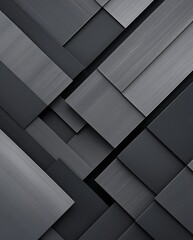 Obraz premium Modern abstract geometric background with overlapping dark gray shapes, creating a minimalistic and futuristic 3D layered structure perfect for technology and architecture themes