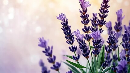 Vibrant lavender blooms in soft light create a serene atmosphere