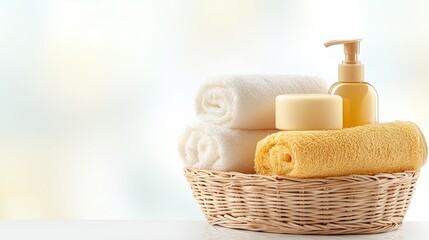 Elegant Eco-Friendly Bathroom Accessories with Luxurious Towels and Natural Products for Sustainable Living,3D rendering