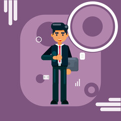 A young businessman is poised for success as he works diligently on his laptop. The image conveys a sense of ambition and determination