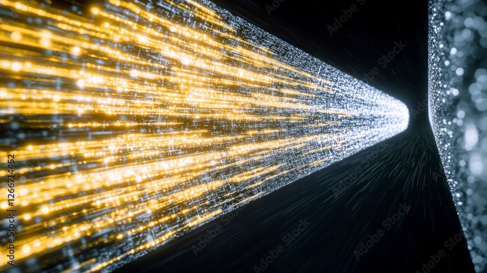 Poster futuristic data stream ai technology digital tunnel background