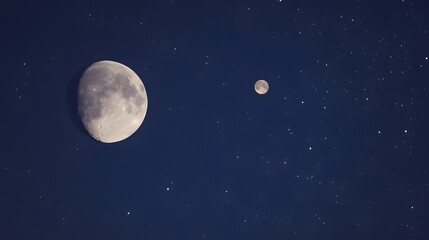 Jupiter and Moon align with distant Mars, a celestial harmony in the night sky