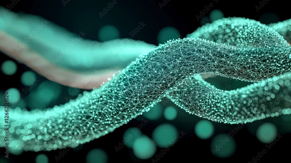 Poster abstract network connection digital data stream tech background futuristic design