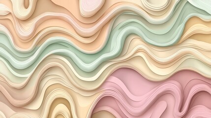 Fototapeta premium Abstract wavy layers in pastel colors