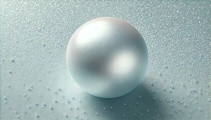 真珠の輝きと水滴の幻想背景｜Pearlescent Sphere with Dewdrop Fantasy Background