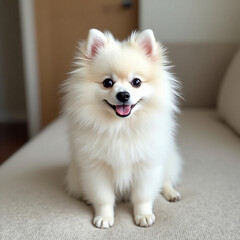 white pomeranian dog