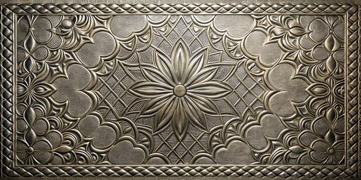Metal sheet with embossed design and intricate patterns , embossing, metal