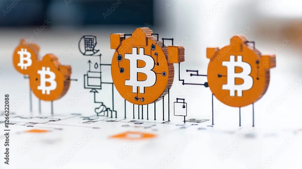 Poster Decentralized Bitcoin Network  Cryptocurrency Blockchain Technology