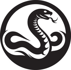 Stylized Cobra in Circle.