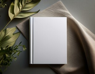 couverture d'un livre blanc avec zone d'écriture libre, présentation d'un livre, maquette libre en ia