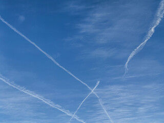 contrails in the sky