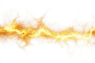 Vibrant orange and yellow lightning bolt against a white background