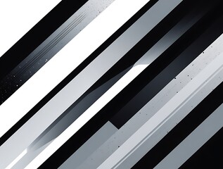 Obraz premium Minimalist geometric abstract composition featuring intersecting black and white 3D shapes with sharp edges and high contrast, creating a modern, dynamic, and futuristic aesthetic.