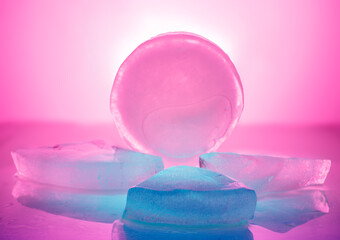 ice with texture for product presentation podium