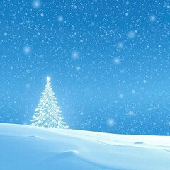 Snowy canvas with faint Christmas tree outline, calm, snowflake