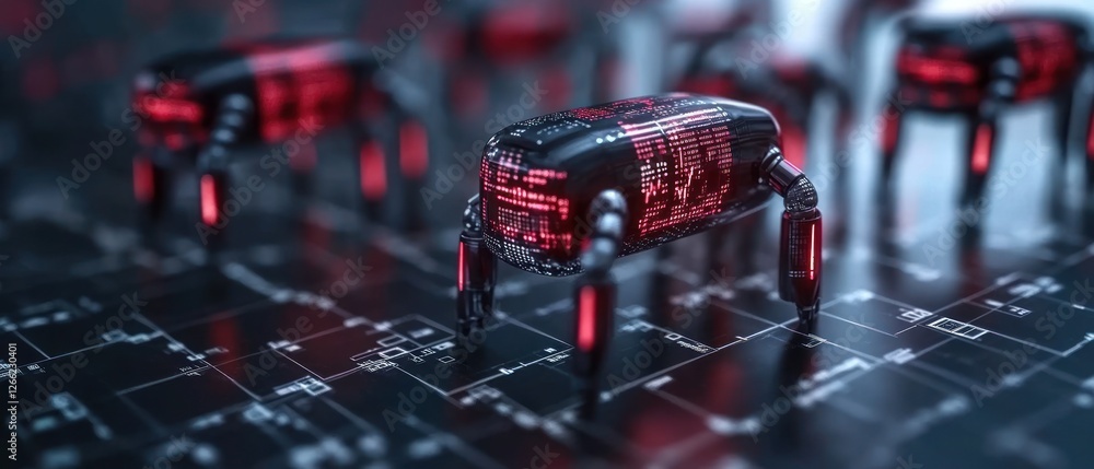 Poster cybernetic swarm: a futuristic vision of automated systems
