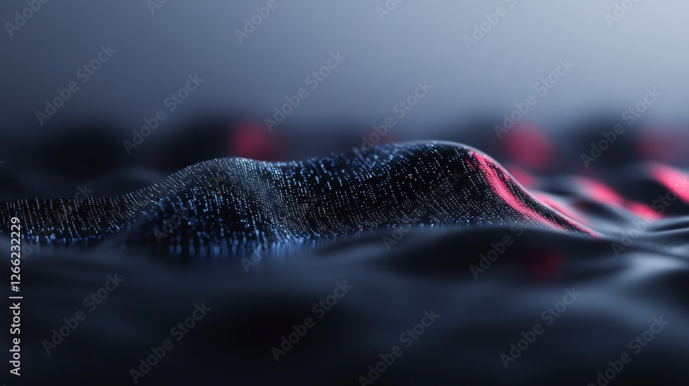 Poster abstract data landscape: digital terrain of code
