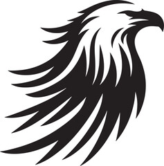 Stylized eagle head design.