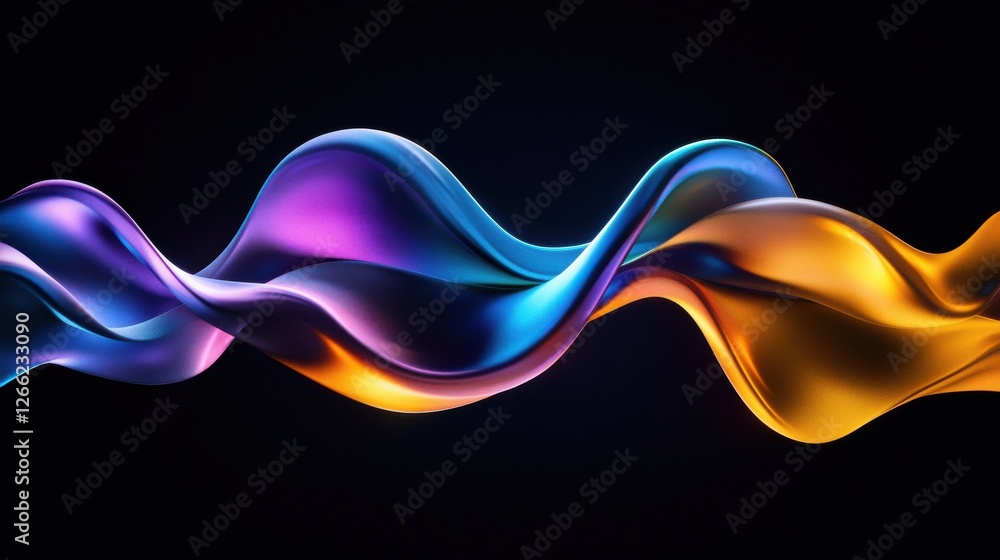 Poster a colorful wave of light is shown in the image