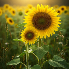 Fototapeta premium field of sunflowers