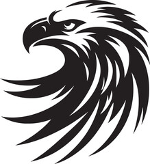 Stylized eagle head design.