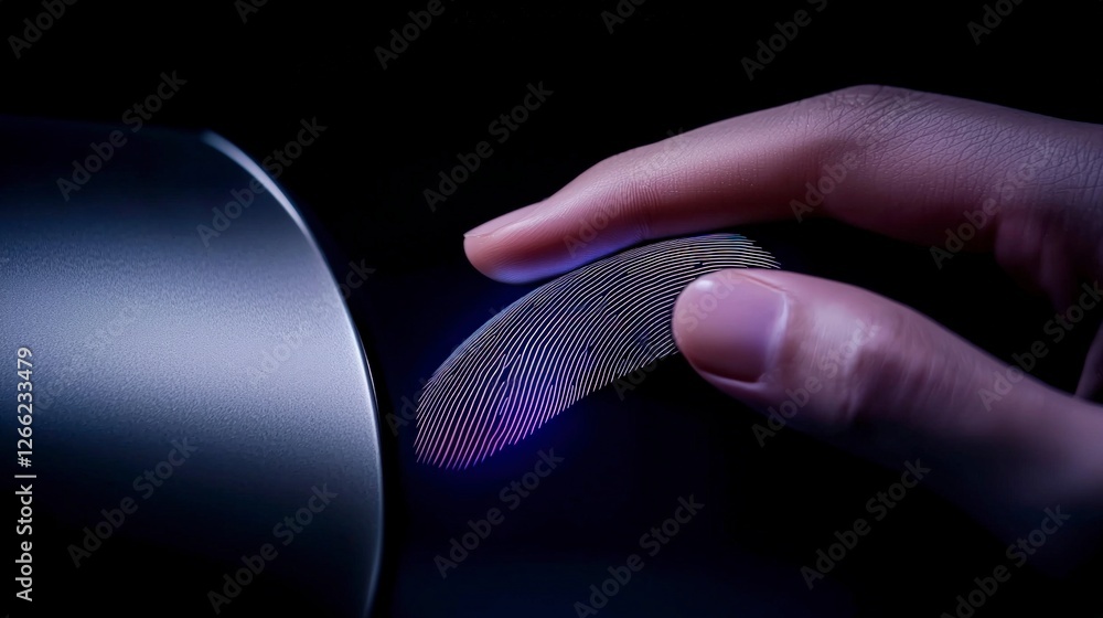Poster fingerprint biometric scanner secure access digital security technology
