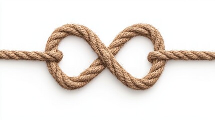 Obraz premium Endless Loop Nautical Rope Infinity Symbol Isolated on White