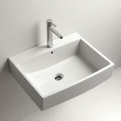 Fototapeta premium 3D image of a sink, isolated white background