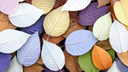 Fototapeta premium Colorful Autumn Leaves Background Nature Texture Fall Foliage Leaf Pile