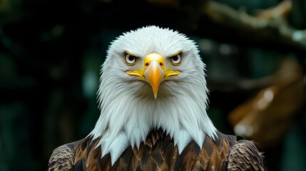 Majestic Bald Eagle Portrait  Powerful Bird of Prey Closeup