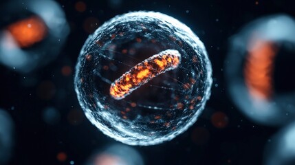 Fototapeta premium Microscopic Cellular Structure Scientific Research Cell Biology Medical Science Backgr