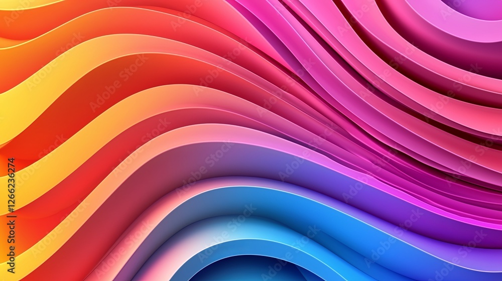 Aufkleber colorful abstract waves in dynamic fluid design background