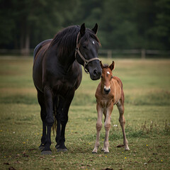 Fototapeta premium horse and foal