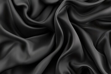 Fototapeta premium Elegant Black Satin Fabric Smooth Texture for Background Design