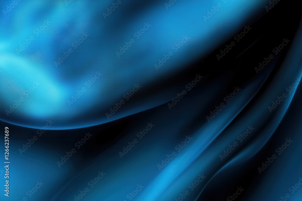 Poster abstract blue waves flowing over a smooth gradient surface